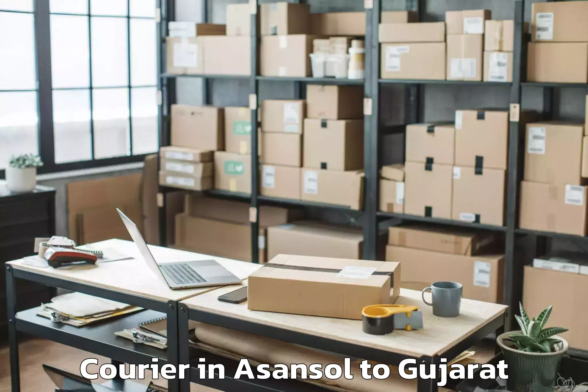 Easy Asansol to Jhagadia Courier Booking